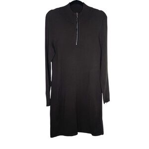 Tyler Boe McKenzie Chocolate Brown Sweater Dress Faux Leather Trim Size Large